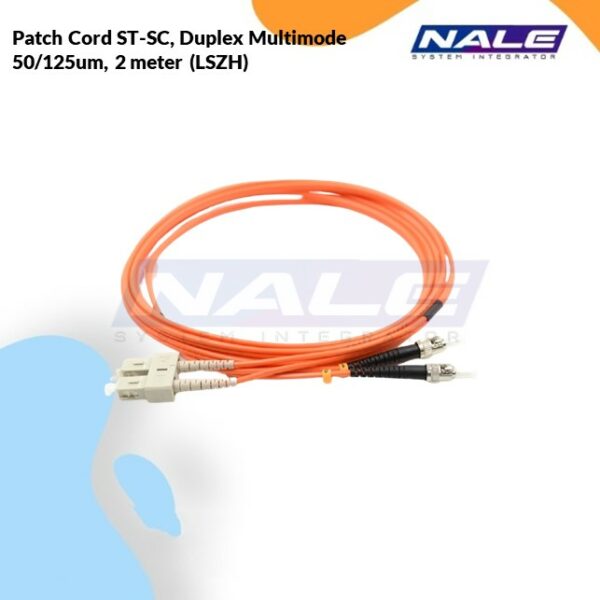 Netviel Patch Cord ST-SC, Duplex Multimode 50/125um, 2 meter (LSZH) (NVL-DPMM2-ST-SC-002)