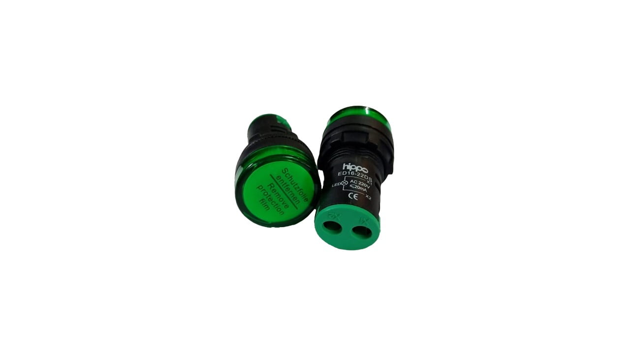 ECLAT PILOT LAMP LED 22MM 220V AC PANEL LED GREEN INDICATOR 22MM