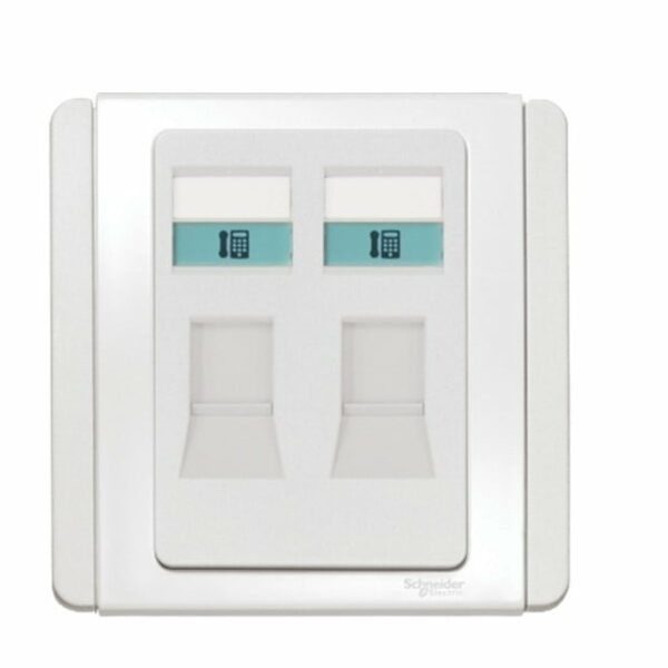 OUTLET TELP & DATA NEO E3032TD_WW 2 GANG SOCKET WHITE SCHNEIDER