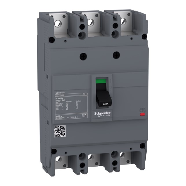 Schneider circuit breaker Easypact EZC250N – TMD – 100 A – 3 poles 3d (EZC250N3100)